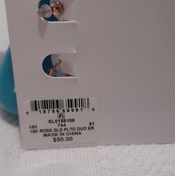 Essentials... 18K Rose Gold Plated Huggie Hoop and J Hoop Duo Set  Earrings - Picture 4 of 8